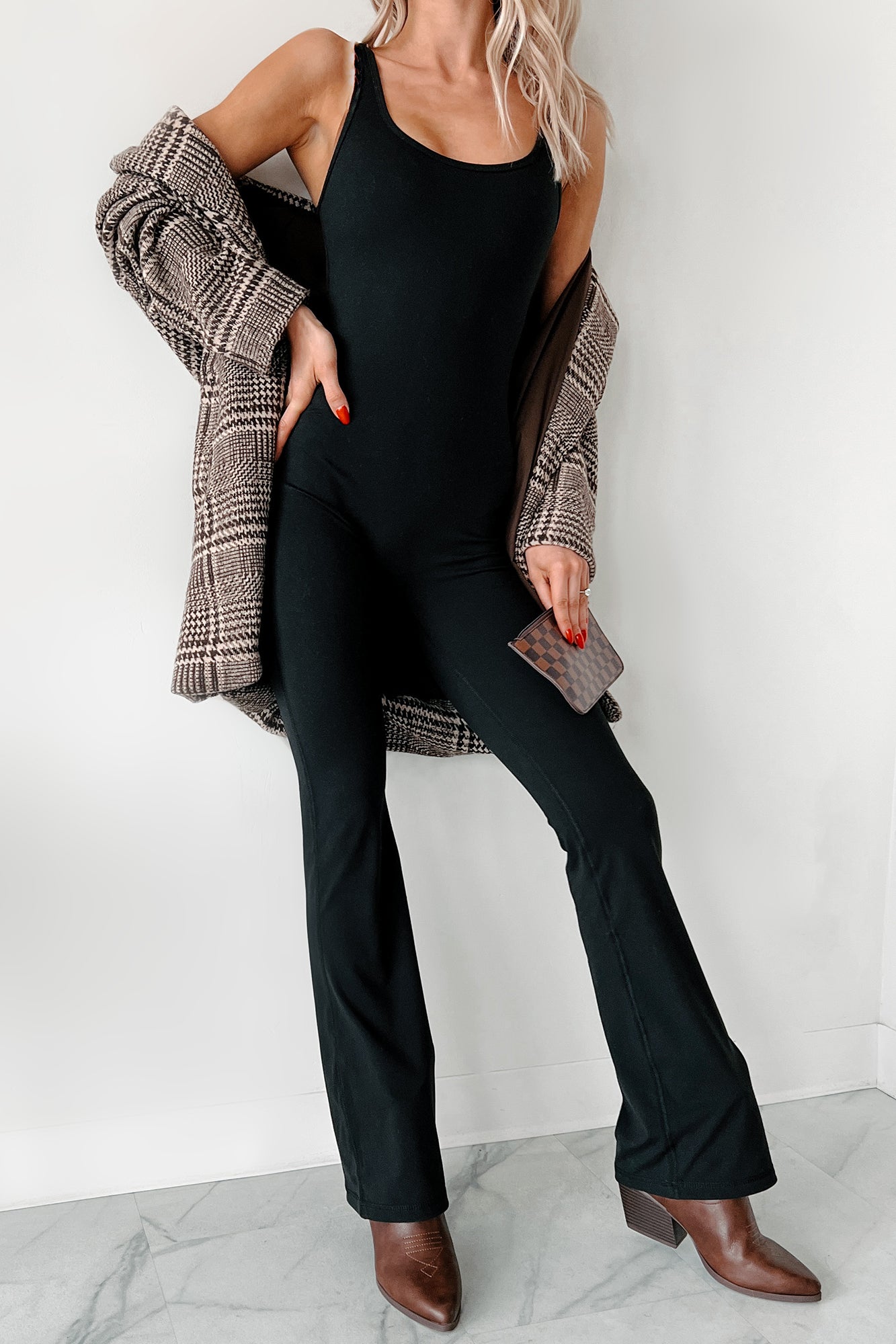 Part Of The Story Flared Leg Jumpsuit (Black)