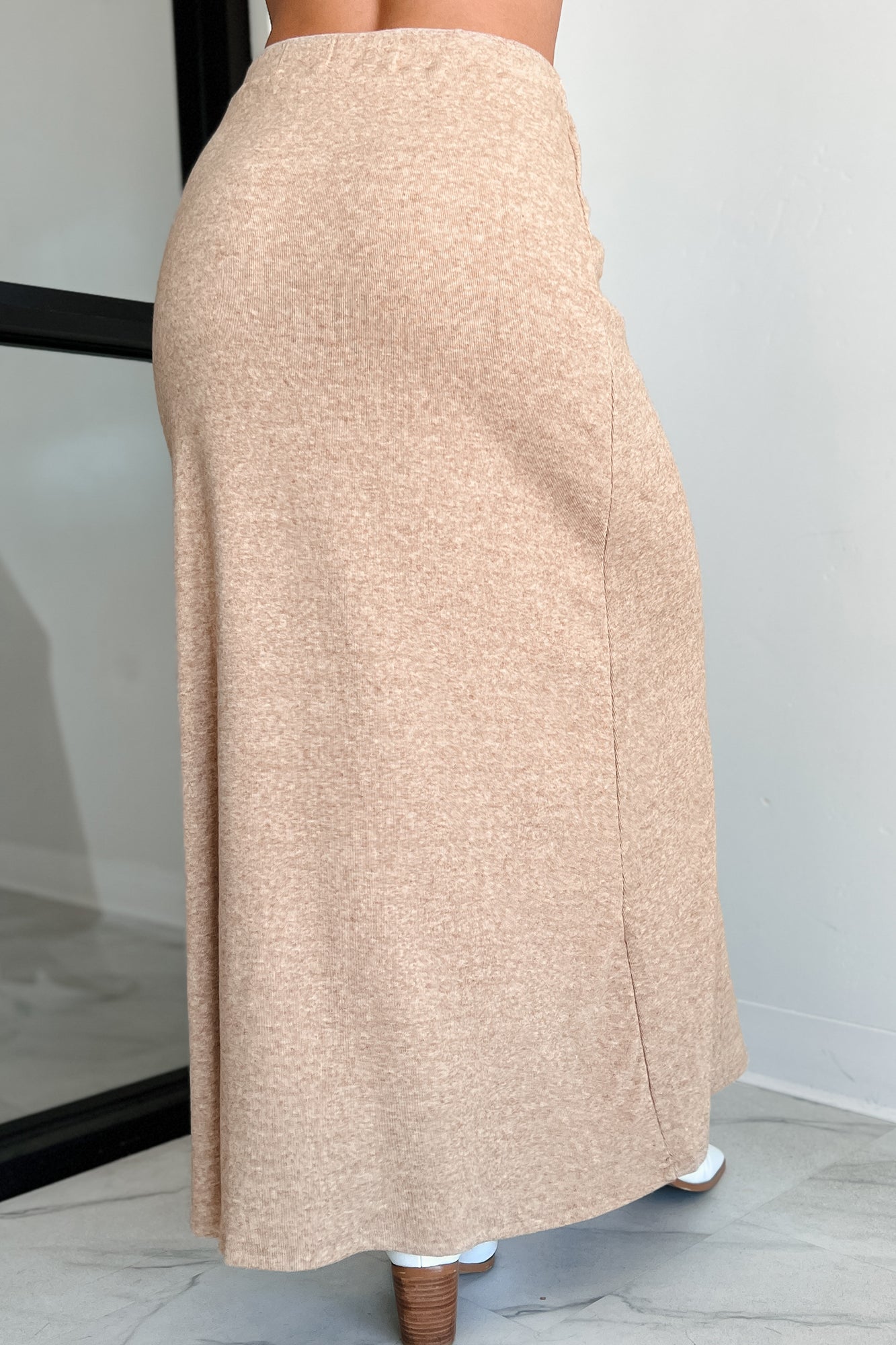 Rewriting The Script Brushed Knit Maxi Skirt (Oatmeal)