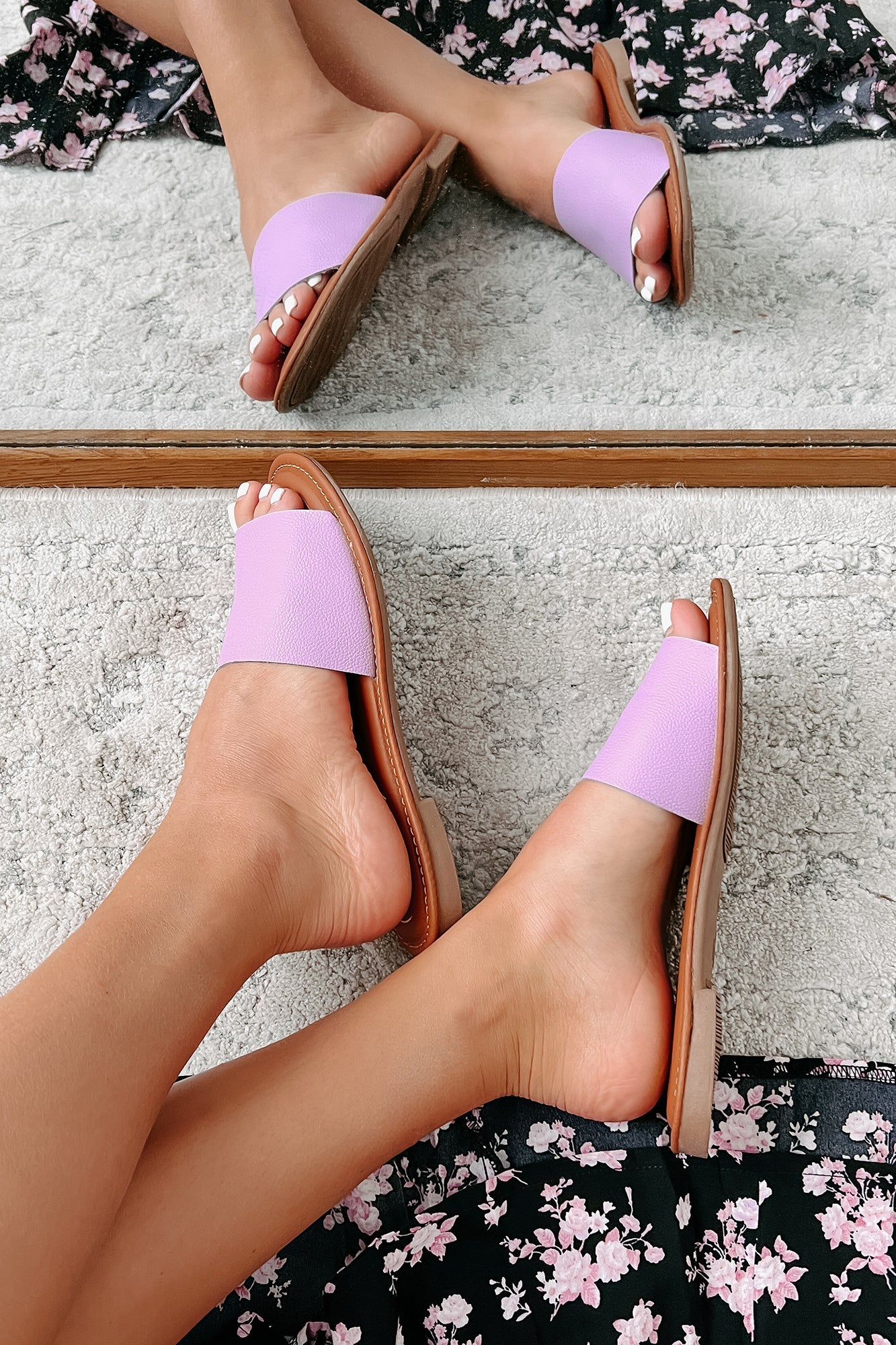Thinking About Sunshine Slide Sandals (Lilac)