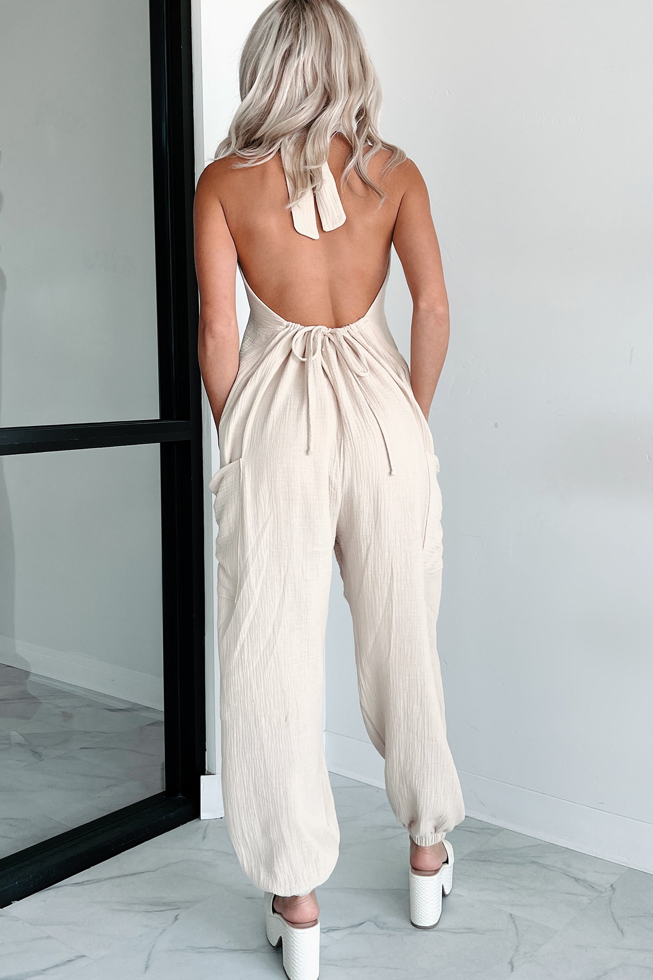 Lockwood Wasabi Mint Halter Jumpsuit (Oat)