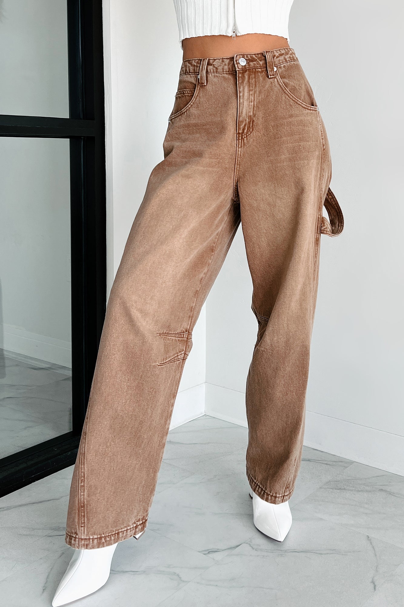 Zander Utility Baggy Jeans (Brown)