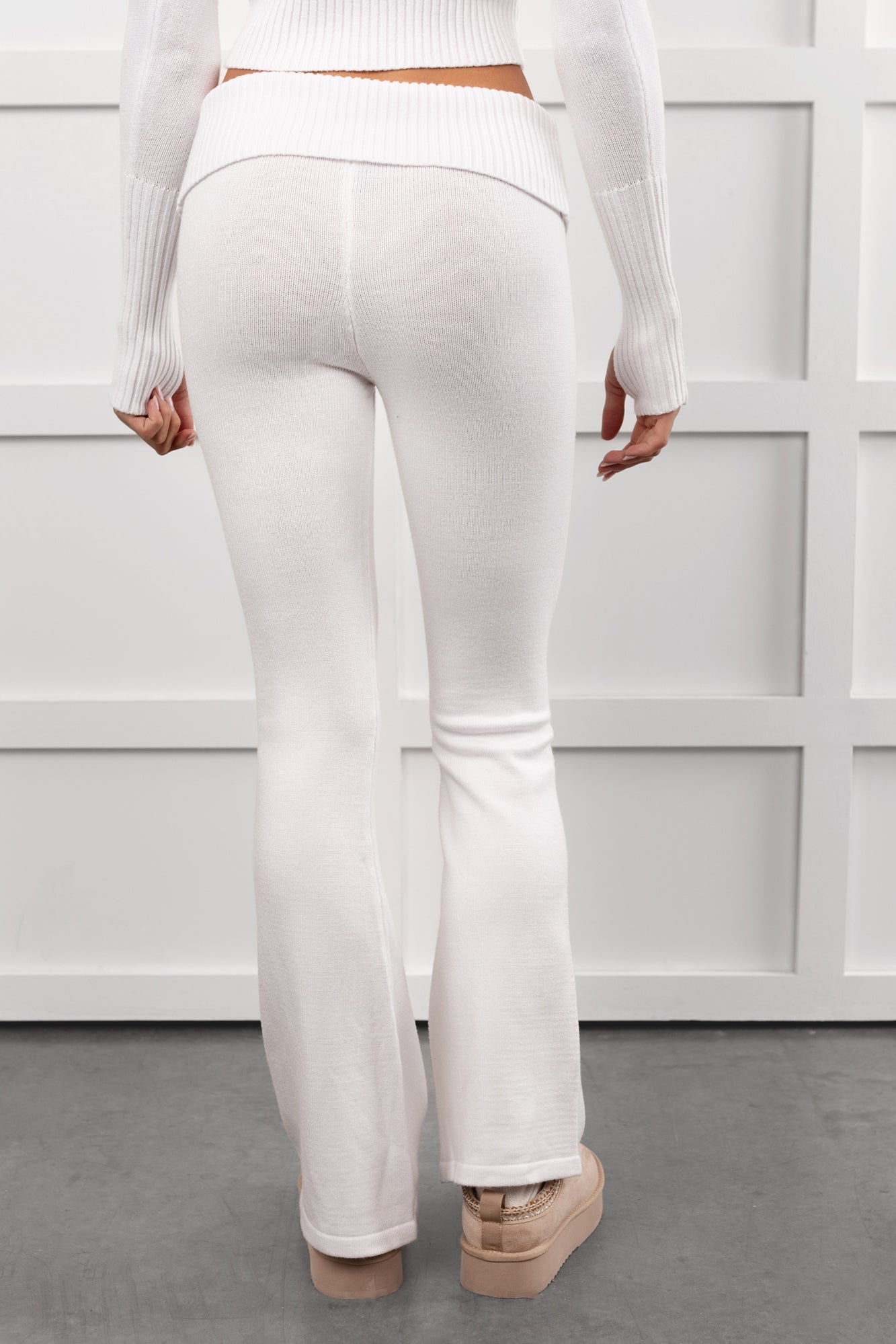 Wait & See Ribbed Two Piece Lounge Set (White)