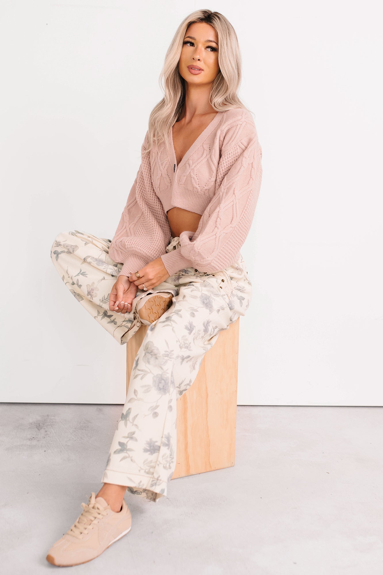 Lorelei Wide Leg Floral POL Jeans (Cream/Floral)