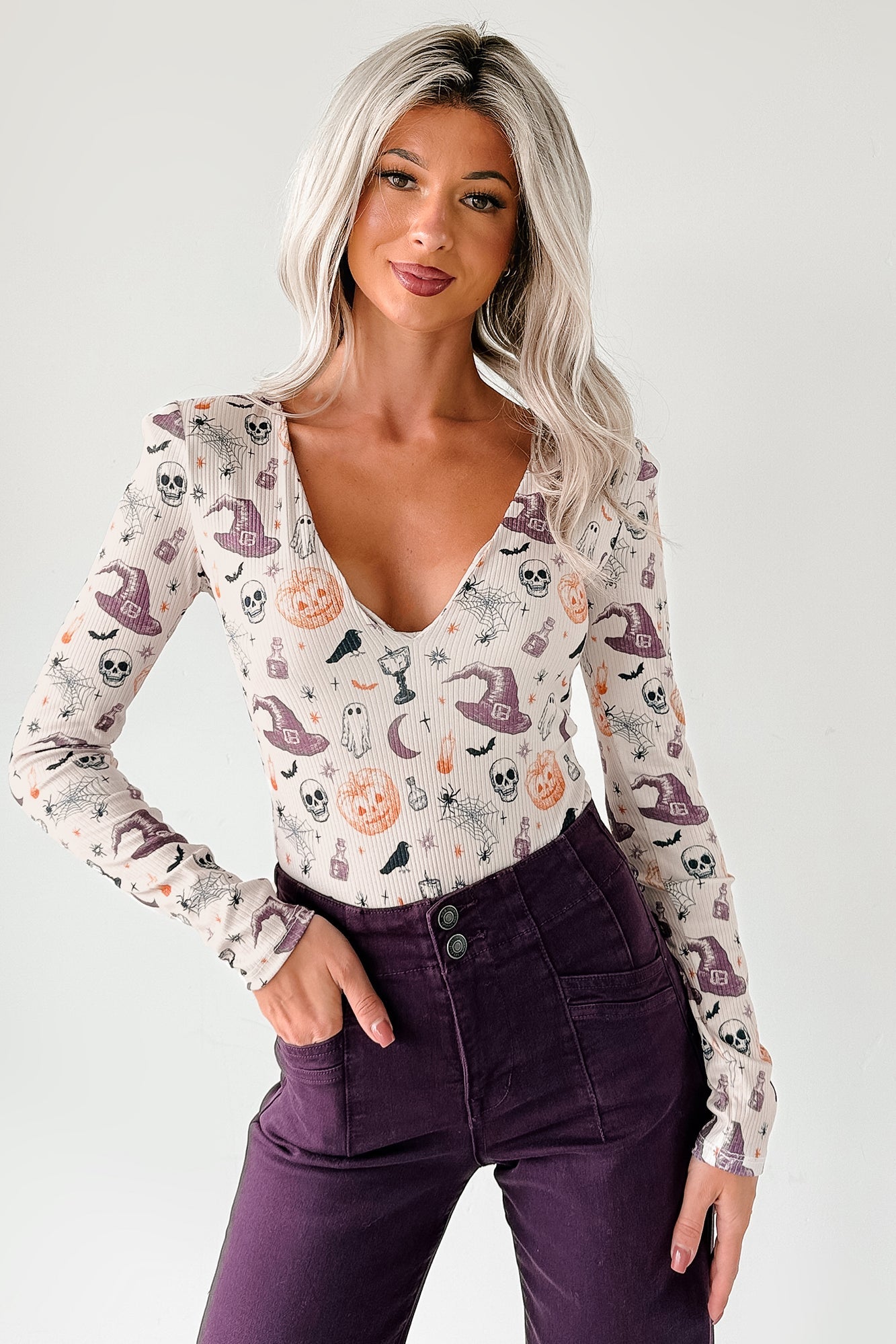 Witchful Thinking NM Original Padded V-Neck Bodysuit (Witchy Vibes)