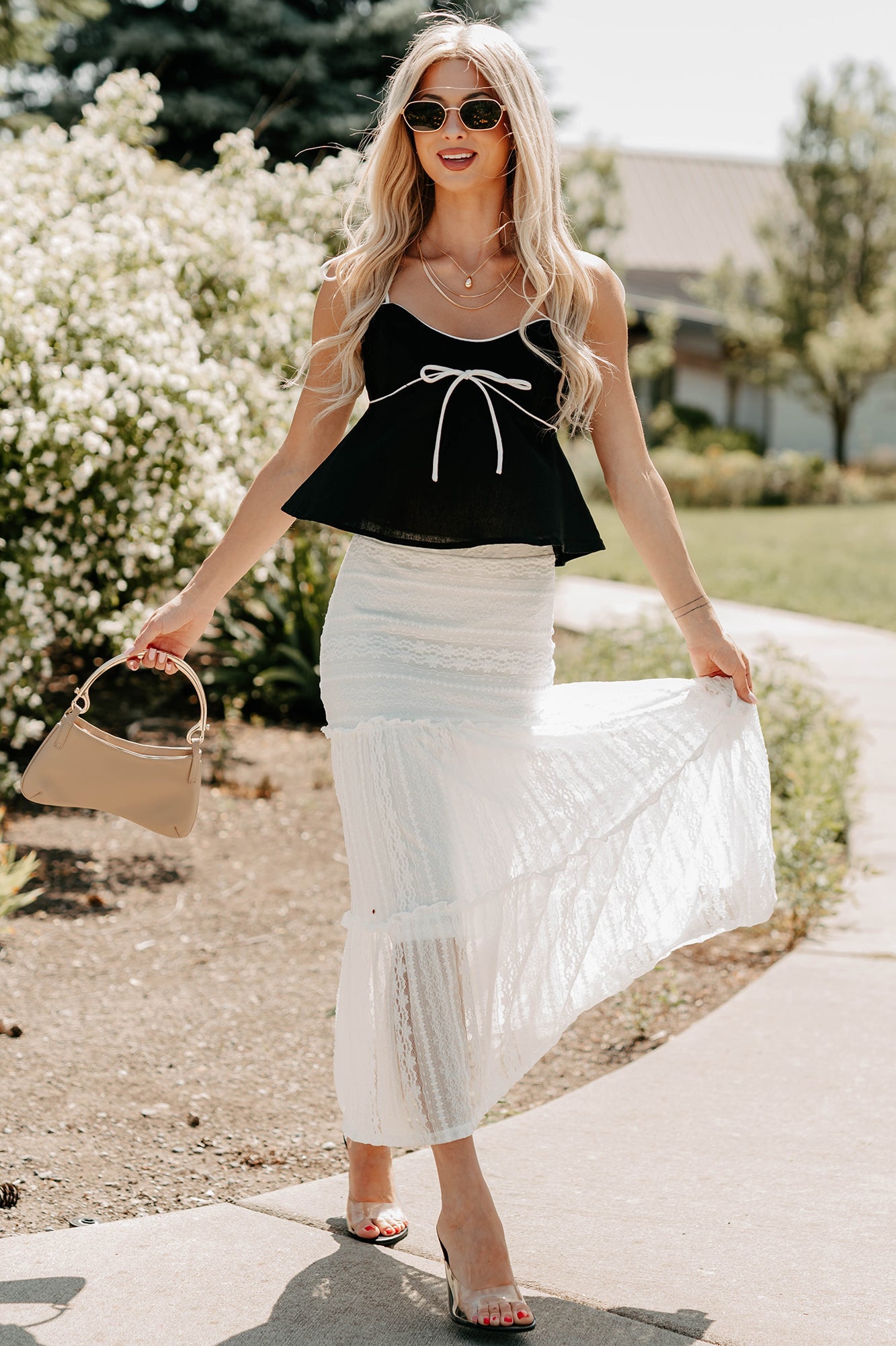 The Air I Breathe Linen Shoulder Tie Tank Top (Black)